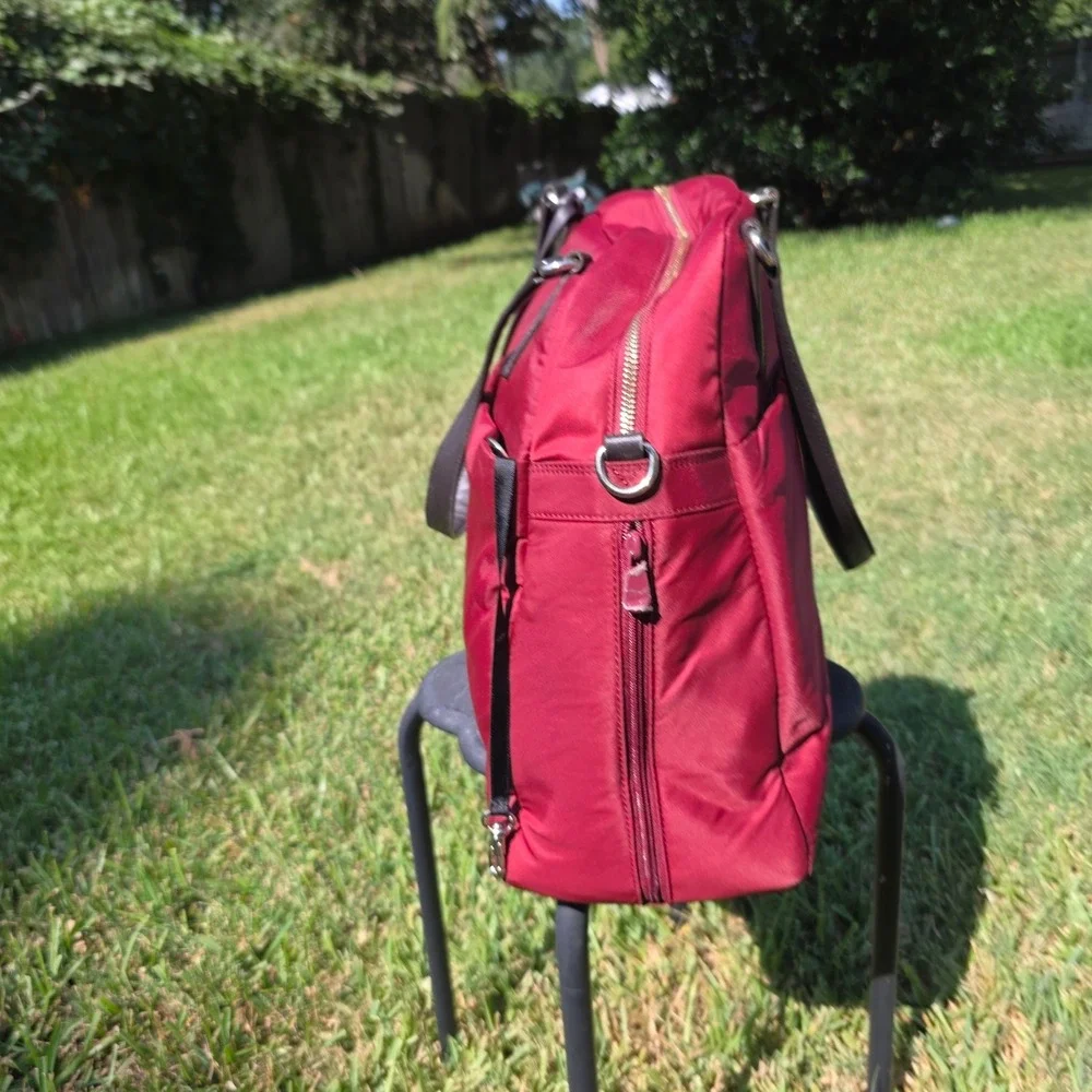 Lo & Sons The OG 2 Laptop Bag Crimson Red Nylon Travel Tote Overnight Bag
